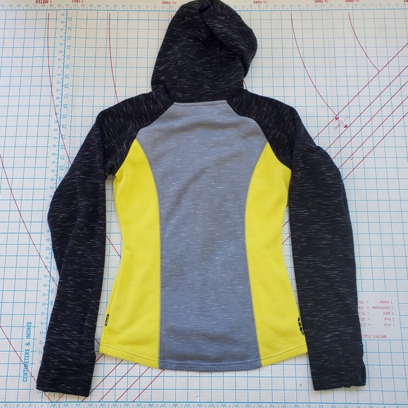Bench Zip Up Hoodie Women's Size Medium Zip Sweatshirt Colour Block Grey Black - Picture 7 of 16